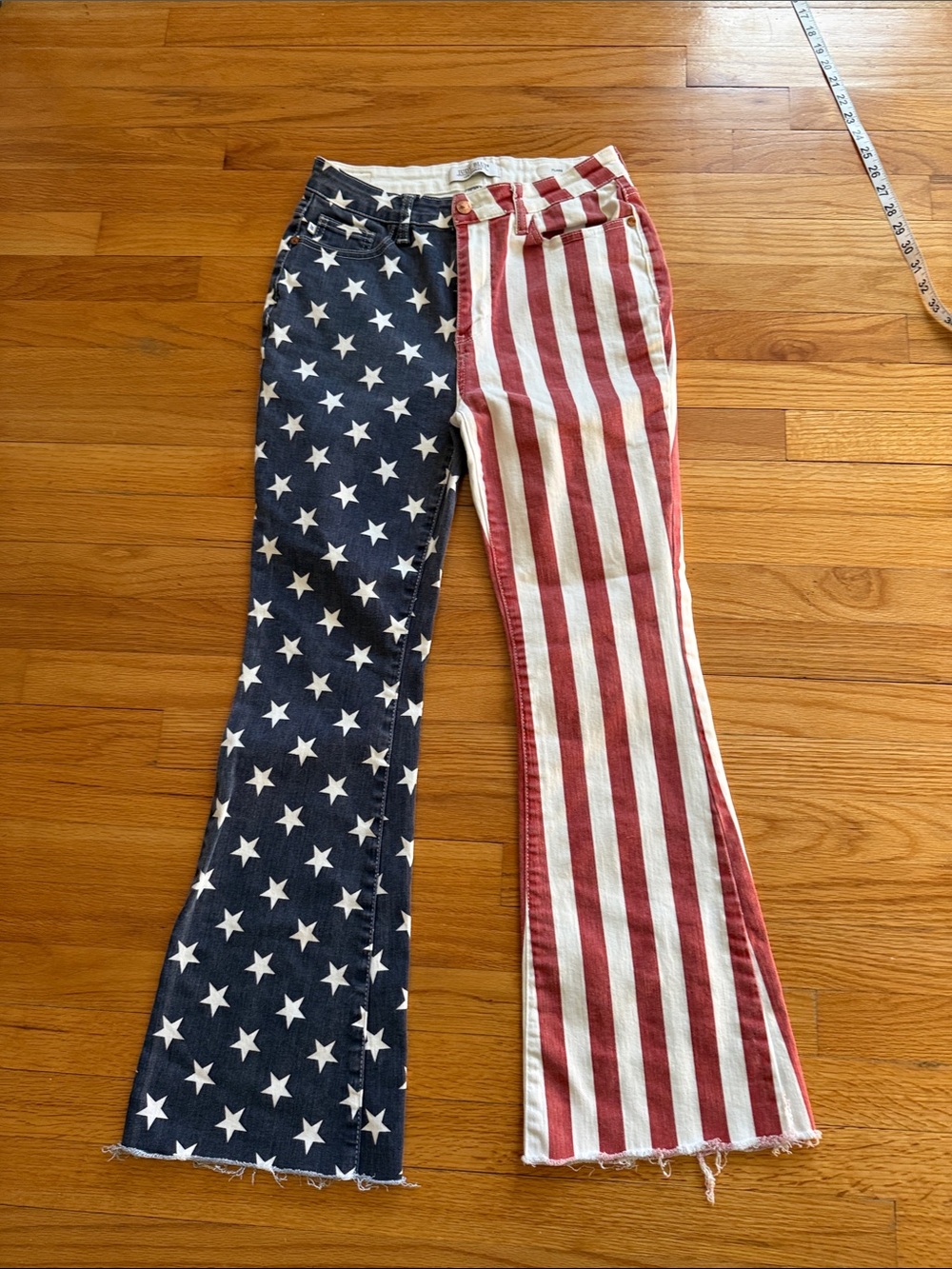 Judy Blue Americana Flag Flare Jeans - Red, White & Blue